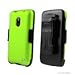Beyond Cell Nokia Lumia 620 Kombo Protex Neon Green Rubber Case and Holster with Screen Protector - Non-Retail Packaging - Neon Green