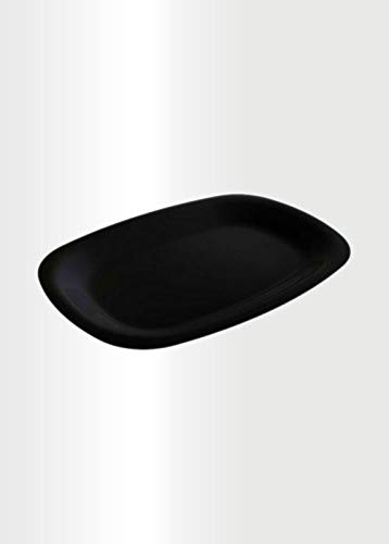 ECO 2 Pack Large 34.4 x 25.3 cm Sandwich Platter Trays | Set of 2 Plastic Platters | Plastic Buffet Trays for Parties, BBQs & Catering Events | Multi-Color Serving Trays (Black)