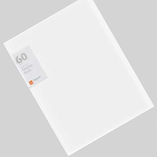 Hirkase Clear File Folders Protector Presentation Book Organizer Binder Office School Supplies for 100-Page Capacity for A4 and Letter Size Inserts Available for Report Sheets, Artworksï¼ˆWhiteï¼‰