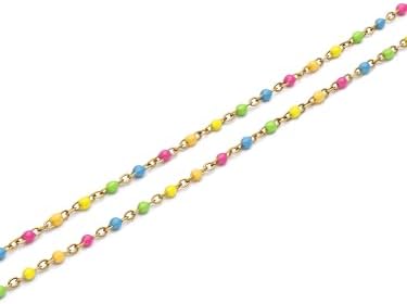 Chevillière Double Dots Neon Enamel Acier Plaqué Or Bijoux pour femmes