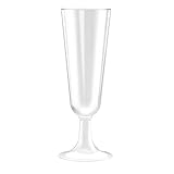 50 Plastic Champagne Flutes | 5.5 oz. Clear Hard Disposable Party & Wedding Cups | Premium Heavy Duty Fancy Champagne Flute (50-Pack) by Bloomingoods