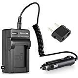 Samsung HMX-F90 Camcorder Battery Charger (110/220v with Car & EU adapters) - Replacement Charger for Samsung IA-BP210E Battery -