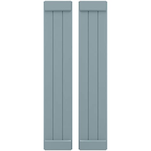 10 1/2"W x 57"H Americraft Three Board Exterior Real Wood Joined Board-n-Batten…