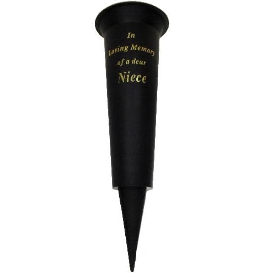 Special Graveside Memorial Grave Spiked Flower Vase In Loving Memory Special Memorial Vase for Graves - Plastic Cemetery Flower Holder with Spike, (1, Neice)