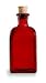 Nakpunar Red Recycled Glass Bottle with Cork 8 oz (250 ml) - bottle for oils, witch spells, wedding favors, fragrance reed diffuser bottle