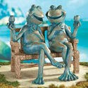 Collections Etc Happy Hour Frogs Garden Statue