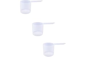 THE SCOOPIE Plastic Measuring Scoop, (118.4 cc | 1/2 Cup | 4 fl oz. | 118.4 mL) Long Handle Spoons for Powders, Granules, Coffee, Pet Food, Baking Supplies, Protein and Other Dry Goods, BPA Free (Set of 3)