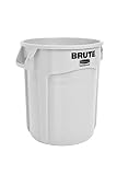 Rubbermaid Commercial Products FG261000WHT Brute Heavy-Duty Round Trash/Garbage Can, 10-Gallon, White