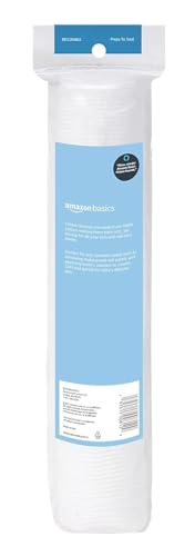 AMAZON BASICS HYPOALLERGENIC COTTON ROUNDS FOR MAKEUP REMOVAL AND SKINCARE, 100 COUNT, 1 PACK
