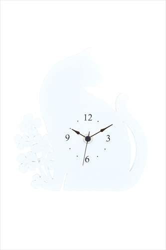 Gentie Cat Clock White G-1142 N