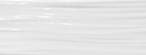 Emser Tile "Vogue" Ceramic and Glass Tile, 4" x 16", White Wave Gloss
