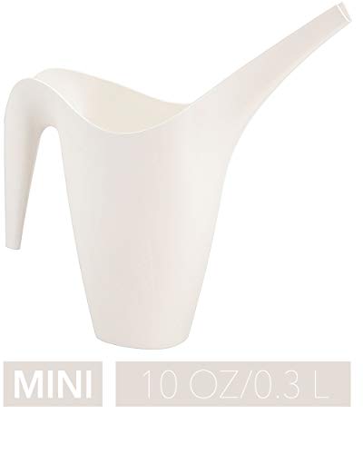 Crebri Mini Watering Can Indoor 10oz, Small Plant Watering Can, Succulent Bottle, Plastic Flower Tools for House, Tiny Bonsai Water Cans, Miniature (10 oz, White)