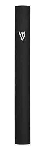 A&S Mezuzot Alumium Mezuzah Case in Silver Shin Design Weatherproof Door Mezuza Judaica Art for Home Blessing (Black, 6 Inches)