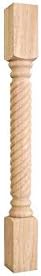 Rope Pattern Wood Island Leg Post (White Birch)