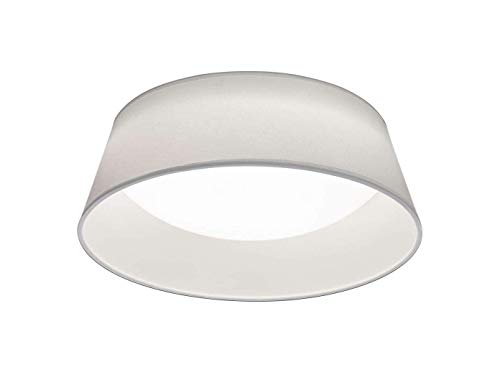 Reality Leuchten Ponts R62871201 LED Ceiling Light Acrylic White Fabric Shade Including 14 Watt LED