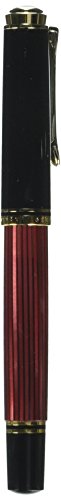 PELIKAN Souveran M400 Fountain Pen, Medium, Black/Red (904920)