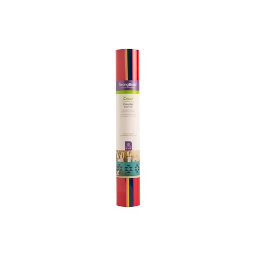 Cricut Iron On | Rainbow | 30.5cm x 30.5cm (12 x 12) | 6 x Heat Transfer Vinyl Sheets (HTV) | for use with All Cricut Cutting Machines