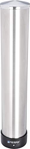 San Jamar C3400P 12-24 oz Stainless Steel Pull Type Beverage Cup Dispenser with Removable Cap