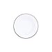 Enamelware Raised Salad Plate, 8 inch, Vintage White/Grey (Set of 4)