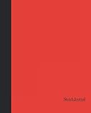 Sketch Journal: Color Duo (Red and Black) 8x10 - Pages are LINED ON THE BOTTOM THIRD with blank spac by Premise Content