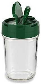 Nakpunar 1 pcs 8 oz Mason Spice Jar with Hunter Green Spice Dispenser caps and Freshness Seal