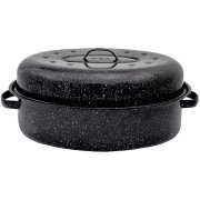 Granite Ware Oval Roaster with Lid, 15''