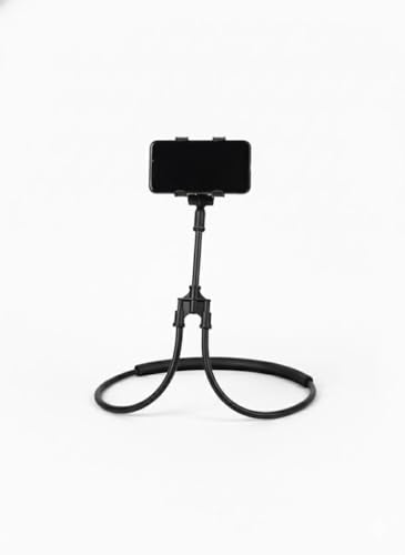 Suporte Articulado Flexível para Celular, Suporte de Pescoço Universal 360 Graus, Mãos Livres, Preto ideal para Leituras.