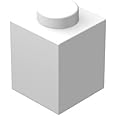 Classic Brick Block Bulk, White Bricks 1x1, Building Bricks Flat 100 Piece, Compatible with Lego Parts and Pieces: 1x1 White Bricks(Color:White)