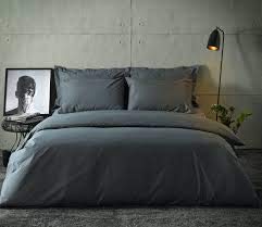 IMFAA Plain Duvet Cover Set Poly-Cotton With Pillow Case Easy Care Bed Set (Super King, Grey)