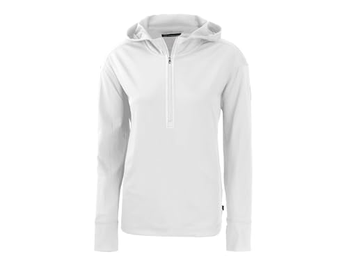 Cutter & Buck Daybreak Eco Recycled Womens Half Zip Hoodie, White
