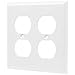 Enerlites 8822-W Duplex Receptacle Outlet Wall Plate, Standard Size 2-Gang, Polycarbonate Thermoplastic, White