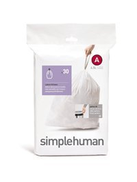 simplehuman Custom Fit Trash Can Liner A, 4.5 Liters / 1.2 Gallons, 30-Count (Pack of 2) - //coolthings.us