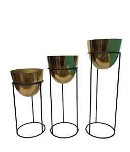 SK Decor Iron Rod Stand with Egg Planter Set of 3