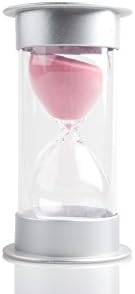 5 Minutes Hourglass,Modern Sand Timer with Pink Sand for Mantel Office Desk Coffee Table Book Shelf Curio Cabinet or End Table Christmas Birthday Valentine's Present(5Min Pink)
