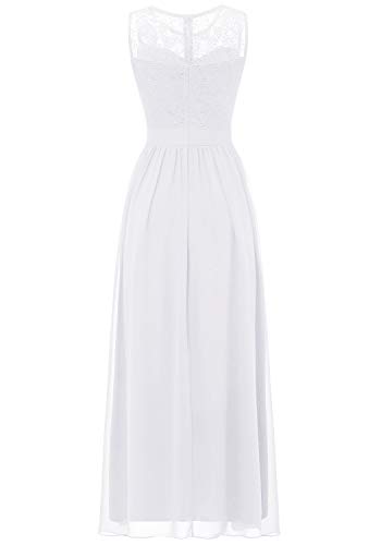 Aupuls avondjurk basic chiffon kanten mouwloos bruidsmeisjesjurken vloerlengte - Image 5