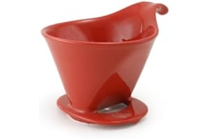 ZERO JAPAN(ゼロジャパン) Zero Japan - Bee House Pour Over Coffee Dripper - Lead-Free & Cadmium-Free Ceramic Coffee Maker with Elegant Peek Hole, Drip Cone Brewer Coffee Gifts, Brewing Accessories - Tomato, Standar Size