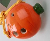 Orange Radish 4 Holes Novelty Pendant Ceramic Ocarina. Great Gift, Dexterous, Easy to Carry and Learn. Linn's Arts! - Thumbnail 5