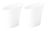 Umbra Skinny Sleek & Stylish Bathroom Trash, Small Garbage Can Wastebasket for Narrow Spaces at Home or Office, 2 Gallon Capacity, White, 2-Pack