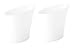 Umbra Skinny Sleek & Stylish Bathroom Trash, Small Garbage Can Wastebasket for Narrow Spaces at Home or Office, 2 Gallon Capacity, White, 2-Pack