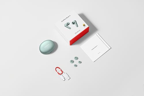 Auriculares inalámbricos Bluetooth OnePlus Buds 4, Zen Green, E513A, intrauditivos, verdaderamente inalámbricos con cancelación activa de ruido