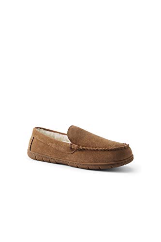 Lands' End Men's Suede Leather Moccasin Slippers Indoor and Outdoor Shoes - Thumbnail 2