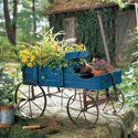 Amish Wagon Decorative Indoor/Outdoor Garden Backyard Planter, Green - Image 2