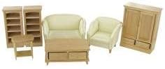 Dollhouse Living Room Set 7 Pieces 1:12 Scale