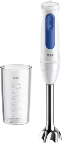 MultiQuick 3 MQ30.001M, Mixeur Plongeant, Pied Mixeur avec Technologie PowerBell VPlus, 2 Vitesses+Turbo, EasyClick Plus Accessoires, Technologie Anti Éclaboussures, Verre 600ml, 900W, Blanc