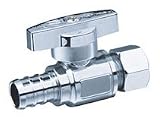 Pack of 10 pcs 1/4 Turn Straight Stop Valve 3/8" OD x 1/2" PEX Brass (129-07S)