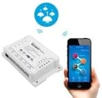 MAUBHYA Sonoff 4CH Pro 433MHz Remote Control + WiFi Smart Timer Switch, Interlock/Self-locking, 3 Working Modes, Compatible with Alexa and Google Home, Support iOS and Android