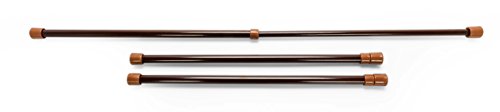 Camco 28" RV Refrigerator Bars - Holds Food and Drinks in Place During Travel, Prevents Messy Spills, Spring Loaded and Extends Between 16" and 28" - Brown (3 Pack) (44056) - Thumbnail 3