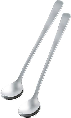 下村企販 パフェ スプーン 2本組 【日本製】 ステンレス 食洗機対応 ロング 全長18cm かき氷 フロート ソーダ マドラー シンプル TSUBAME 燕三条 46005