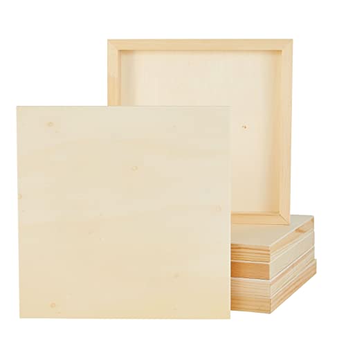 6 Pack 10x10 Wood Panels for Painting, Unfinished Wood Canvas Boards, 7