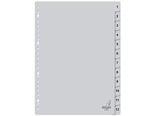 Kangaro Register A4 Number PP 120 Micron 23rs 12 Pieces Grey
